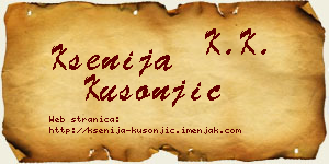 Ksenija Kusonjić vizit kartica